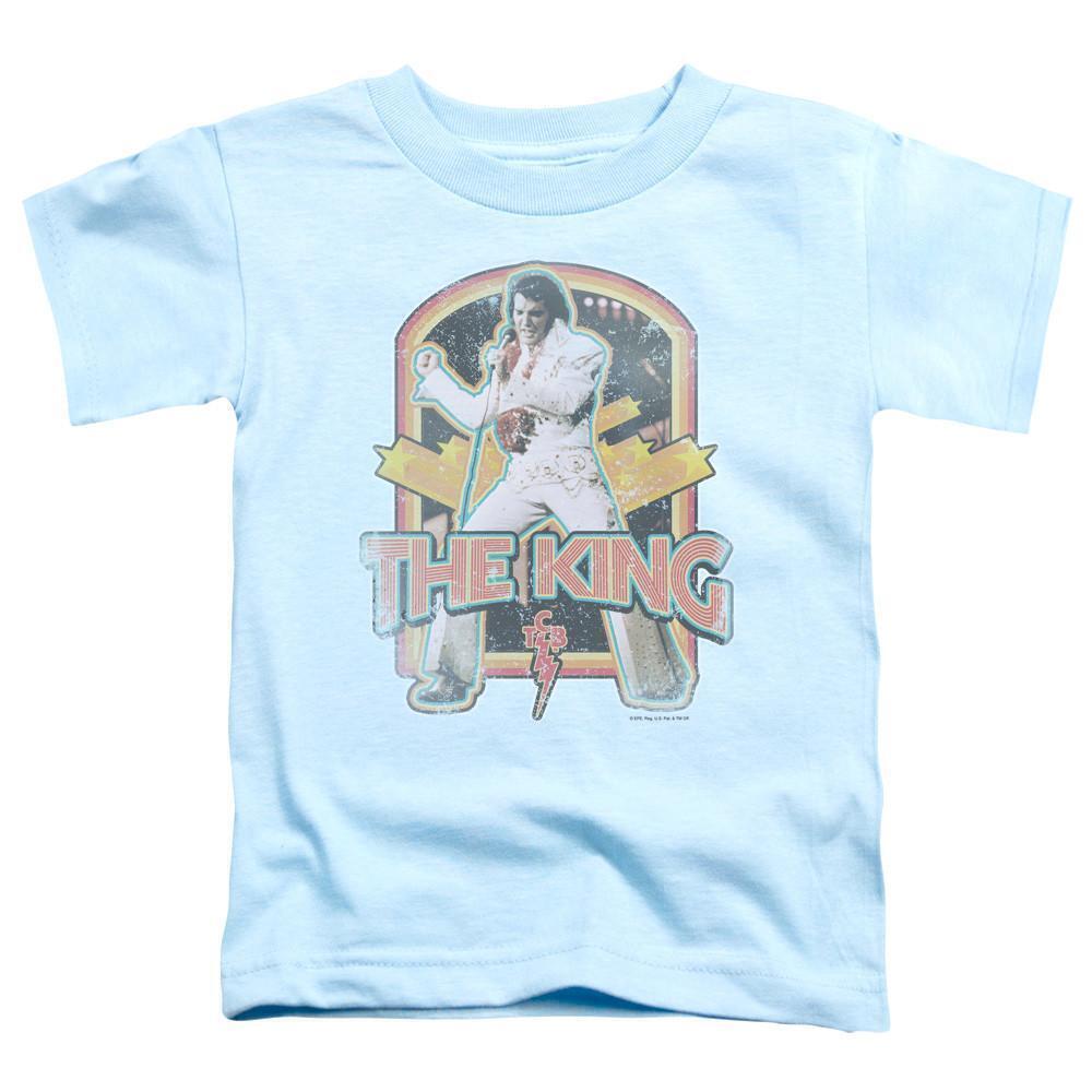 Elvis Presley Distressed King T Shirt Light Blue